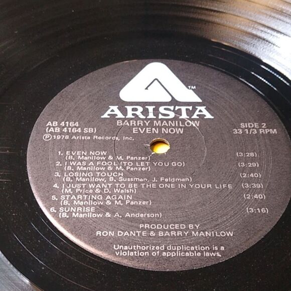 Barry Manilow 'Even Now' Vinyl Record - Picture 10 of 10